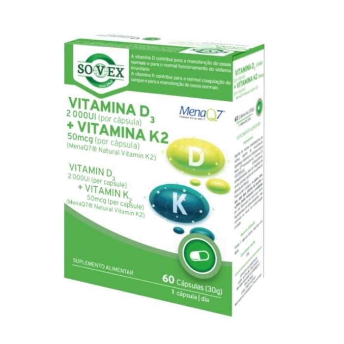 Vitamina D3+K2, 60 cáp