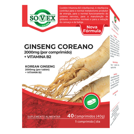 Ginseng Coreano 2000mg, 40Comprimidos.