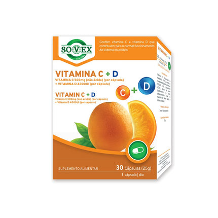 Vitamina C + D (30 Cáps.) - Sovex
