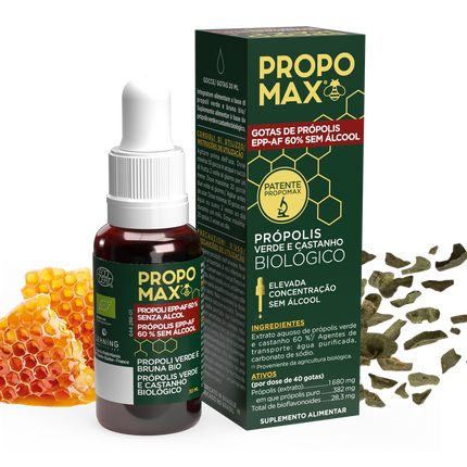 Propomax Green and Brown drops 60% (organic green and brown pure propolis without alcohol)
